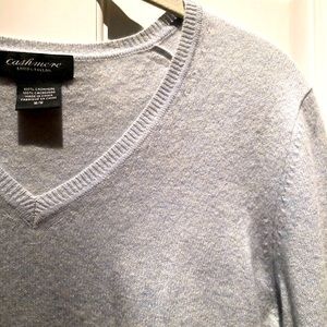 Baby Blue Cashmere V Neck